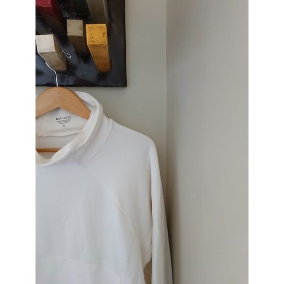 Athleta Altitude Polartec Funnel Neck Sweatshirt Size 2X White Pockets Fleece - Picture 3 of 10